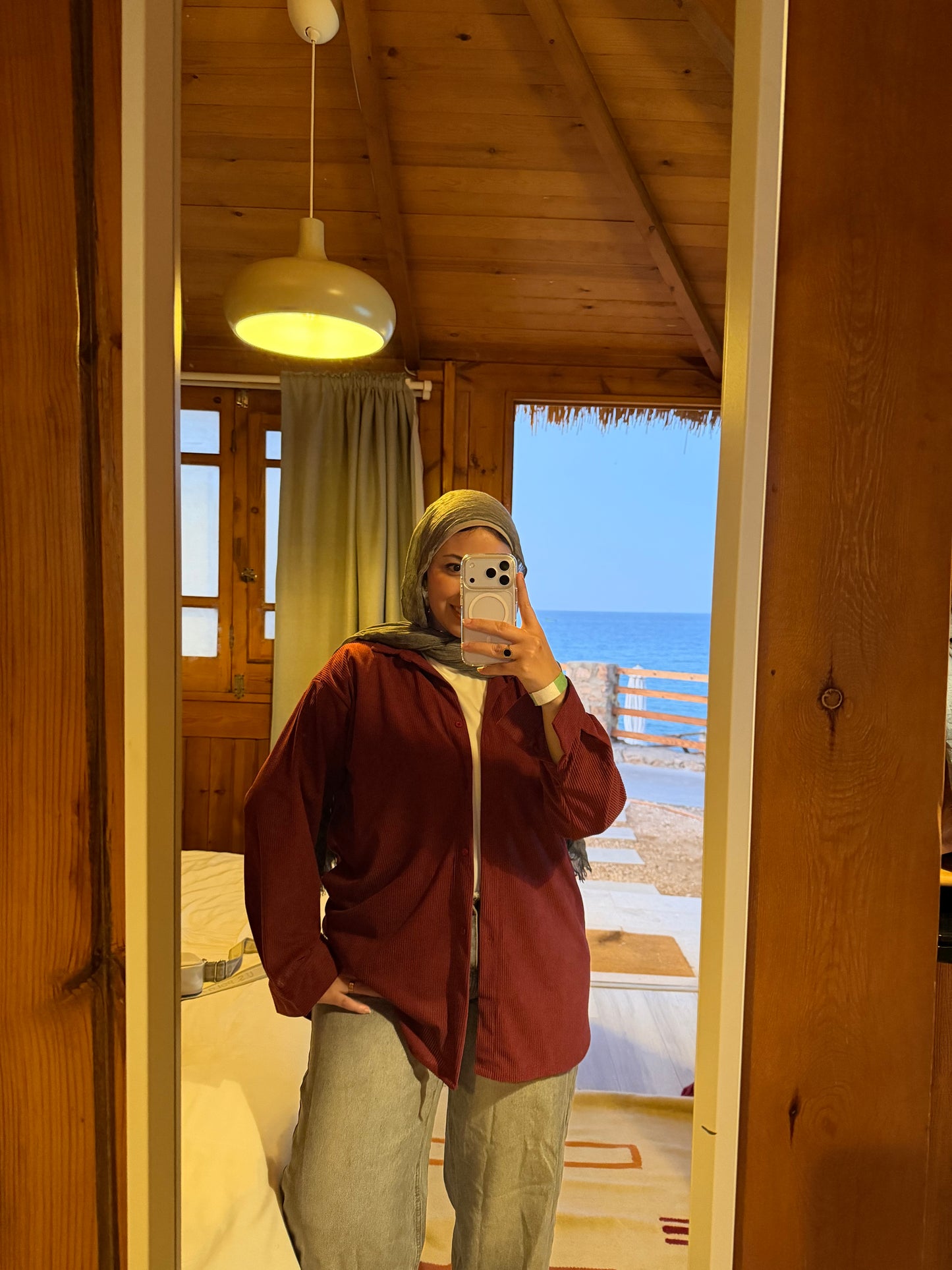 Burgundy velvet oversized shirt