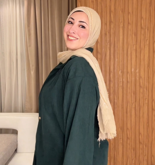 Dark Teal velvet oversized shirt