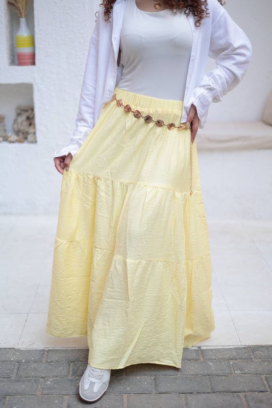 Yellow laxered skirt