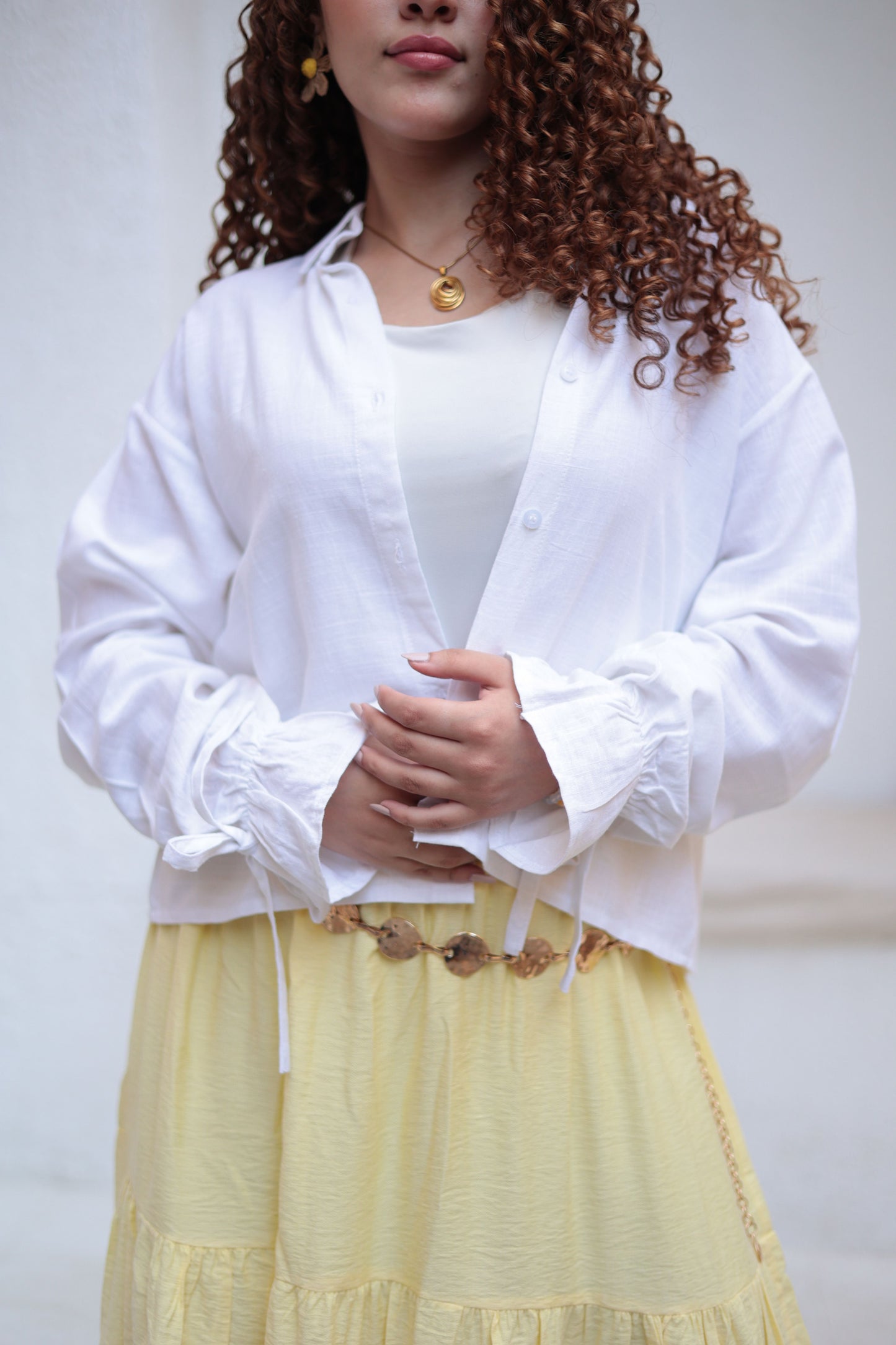 White pure linen shirt