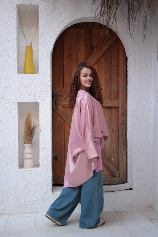 Golden pink shimmery poncho