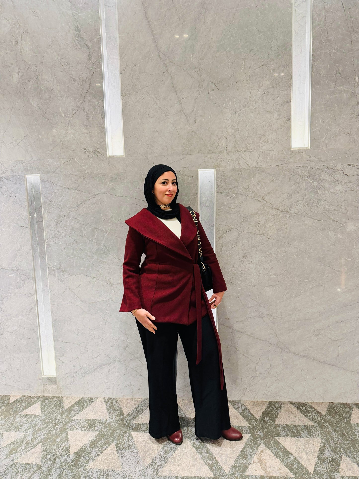 Signature burgundy coat