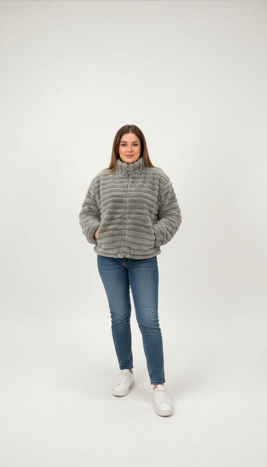 Fur mint fluffy jacket