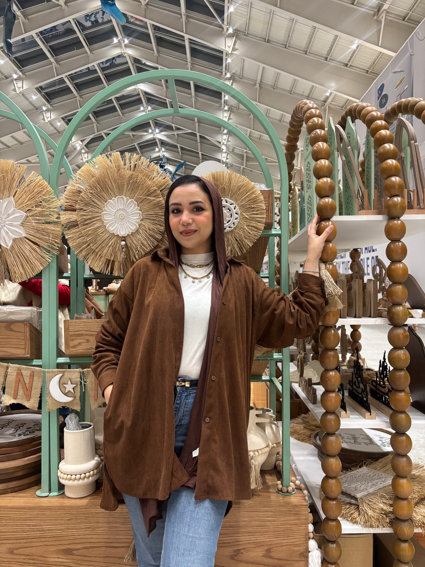 Brown velvet oversized shirt