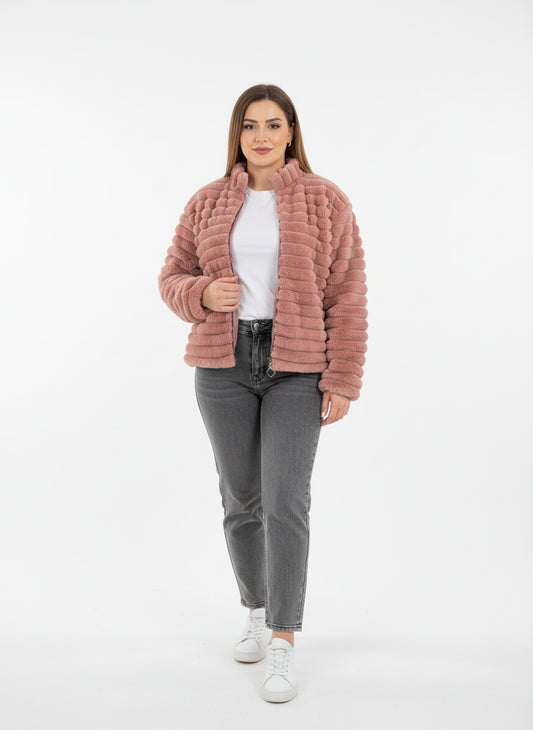 fur pink fluffy jacket