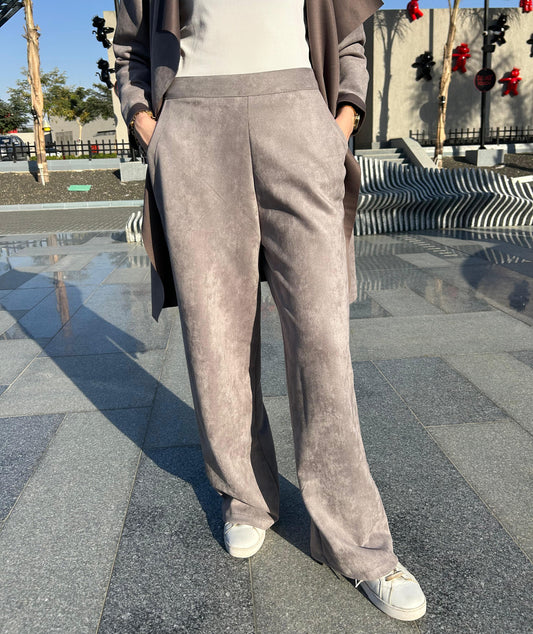 Gray seude pants